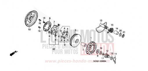 ANTRIEBSFLAECHE/ KICKSTARTERSPINDEL SGX50X de 1999